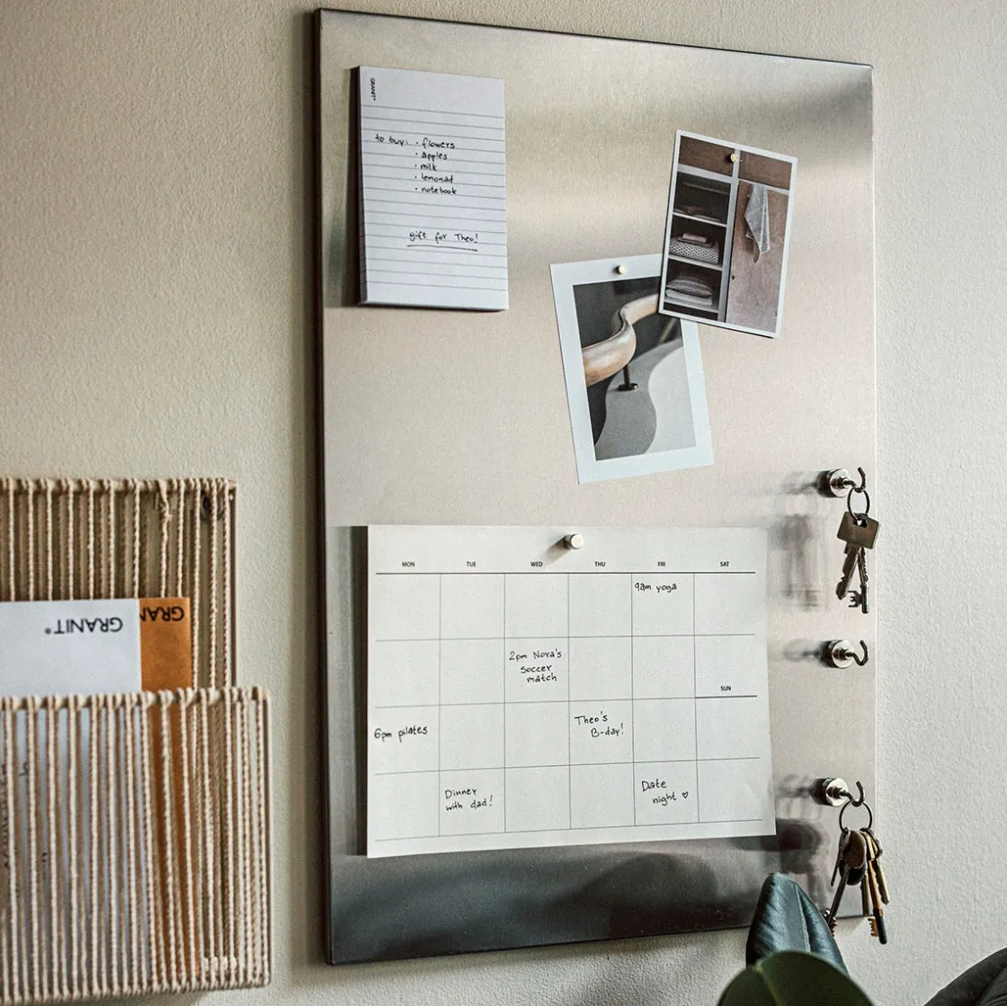 GRANIT Anslagstavla Stål 40x60cm- Förvaringstavlor Med Tillbehör|Häng- & Väggförvaring