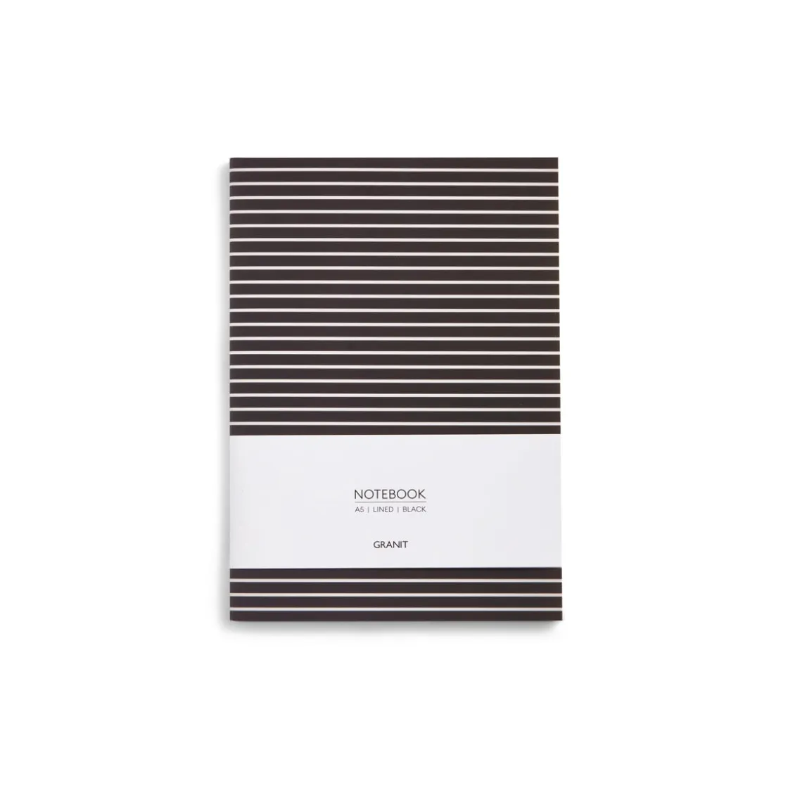 GRANIT Anteckningsbok A5 Randig Svart- Kalendrar & Skrivblock