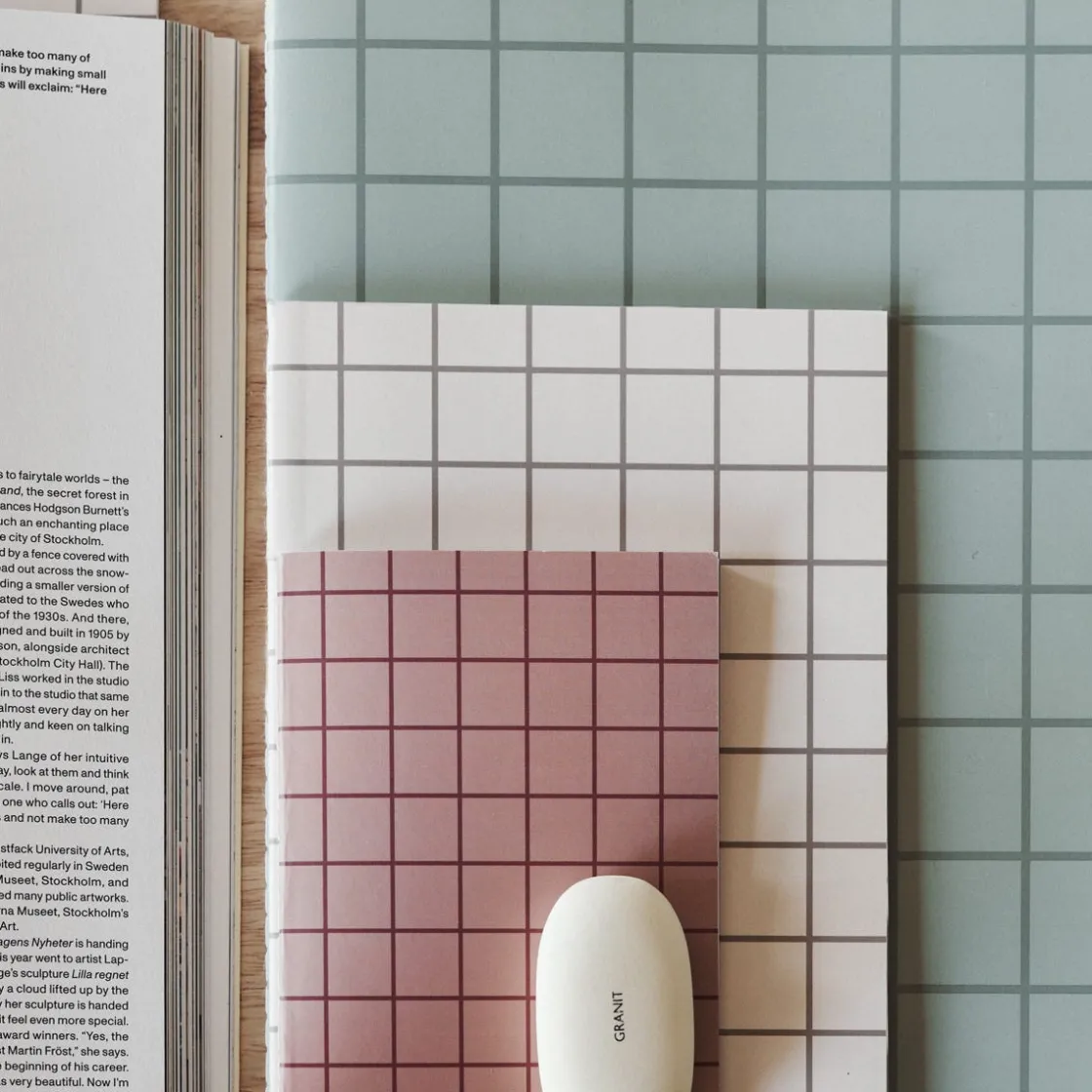 GRANIT Anteckningsbok A5 Rut Beige Linjerad- Kalendrar & Skrivblock