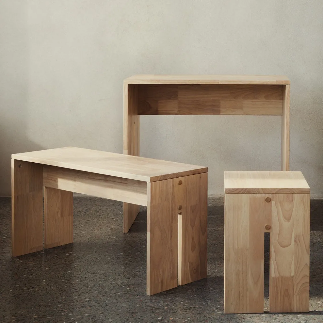 GRANIT Bänk Edge Trä 90x45x30cm- Hallmöbler & Förvaring|Möbler