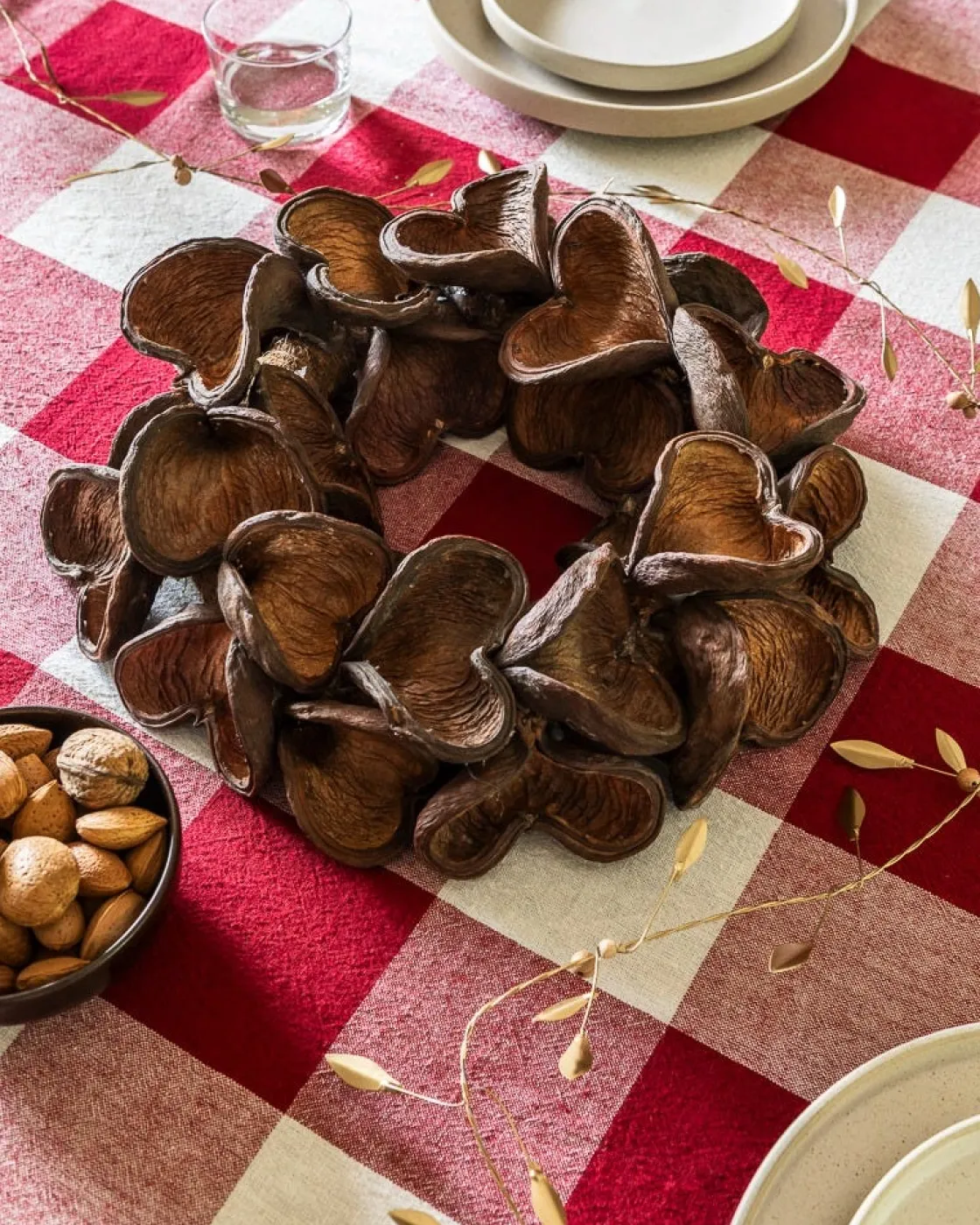 GRANIT Bordsduk Check 240x140cm Linnemix Röd- Dukning|Juldukning