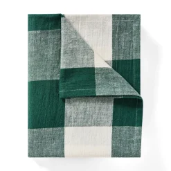 GRANIT Bordsduk Check 240x140cm Linnemix Grön- Dukning|Kökstextil