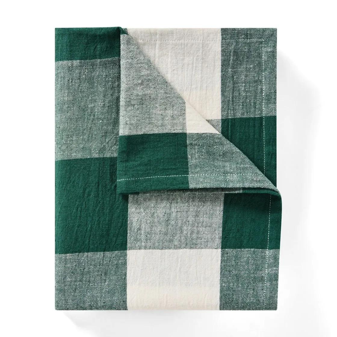 GRANIT Bordsduk Check 240x140cm Linnemix Grön- Dukning|Kökstextil