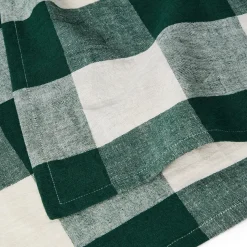 GRANIT Bordsduk Check 240x140cm Linnemix Grön- Dukning|Kökstextil