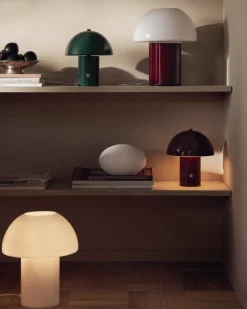 GRANIT Bordslampa Lou 18x21cm Vinröd- Lampor