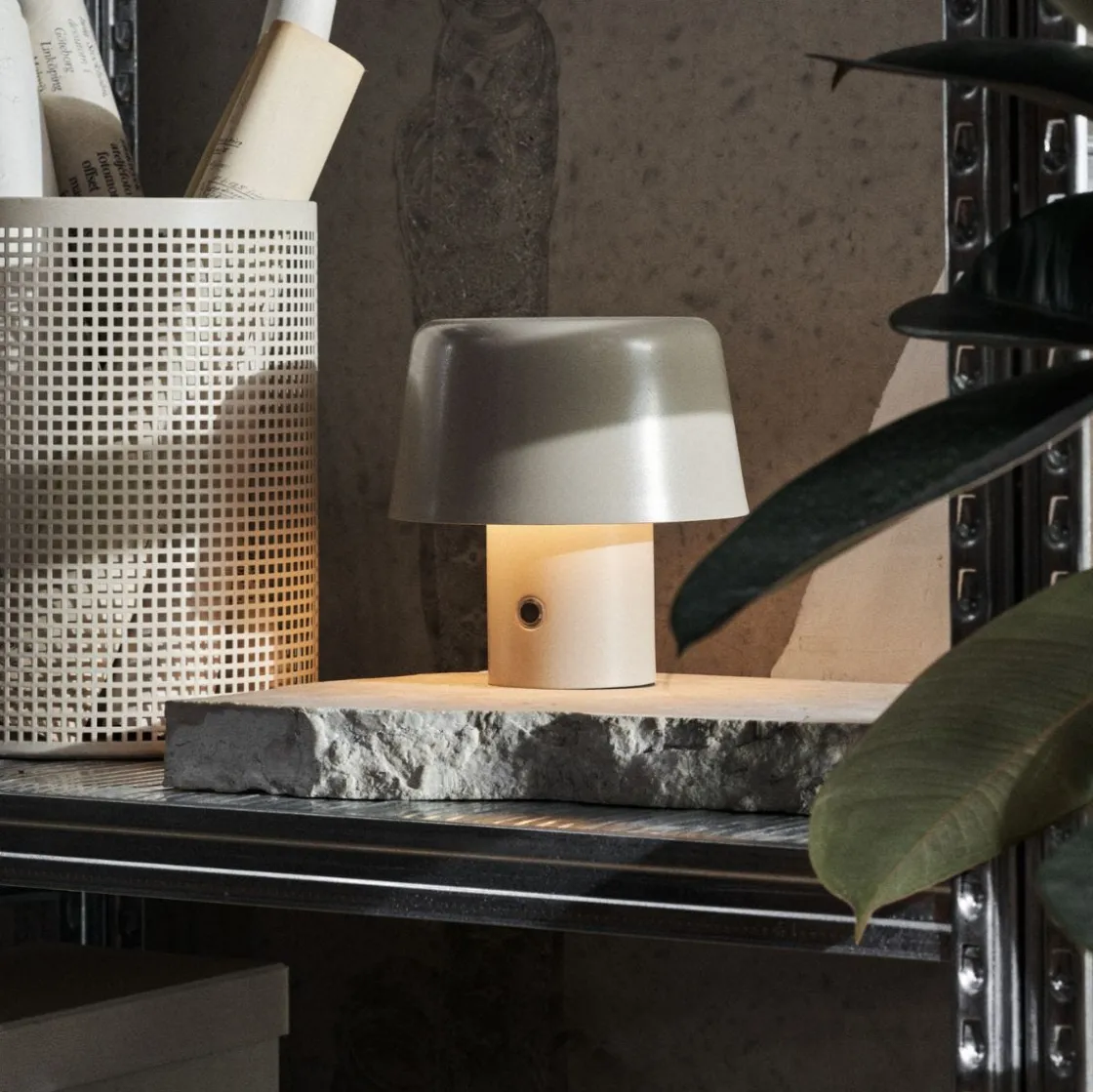 GRANIT Bordslampa Portabel LED Beige- Utebelysning|Skrivbordstillbehör