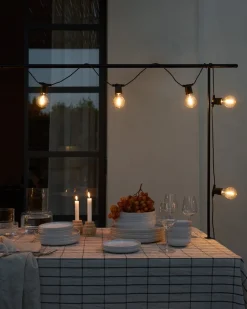 GRANIT Bordsstång 140-250cm Svart- Utemöbler|Dukning