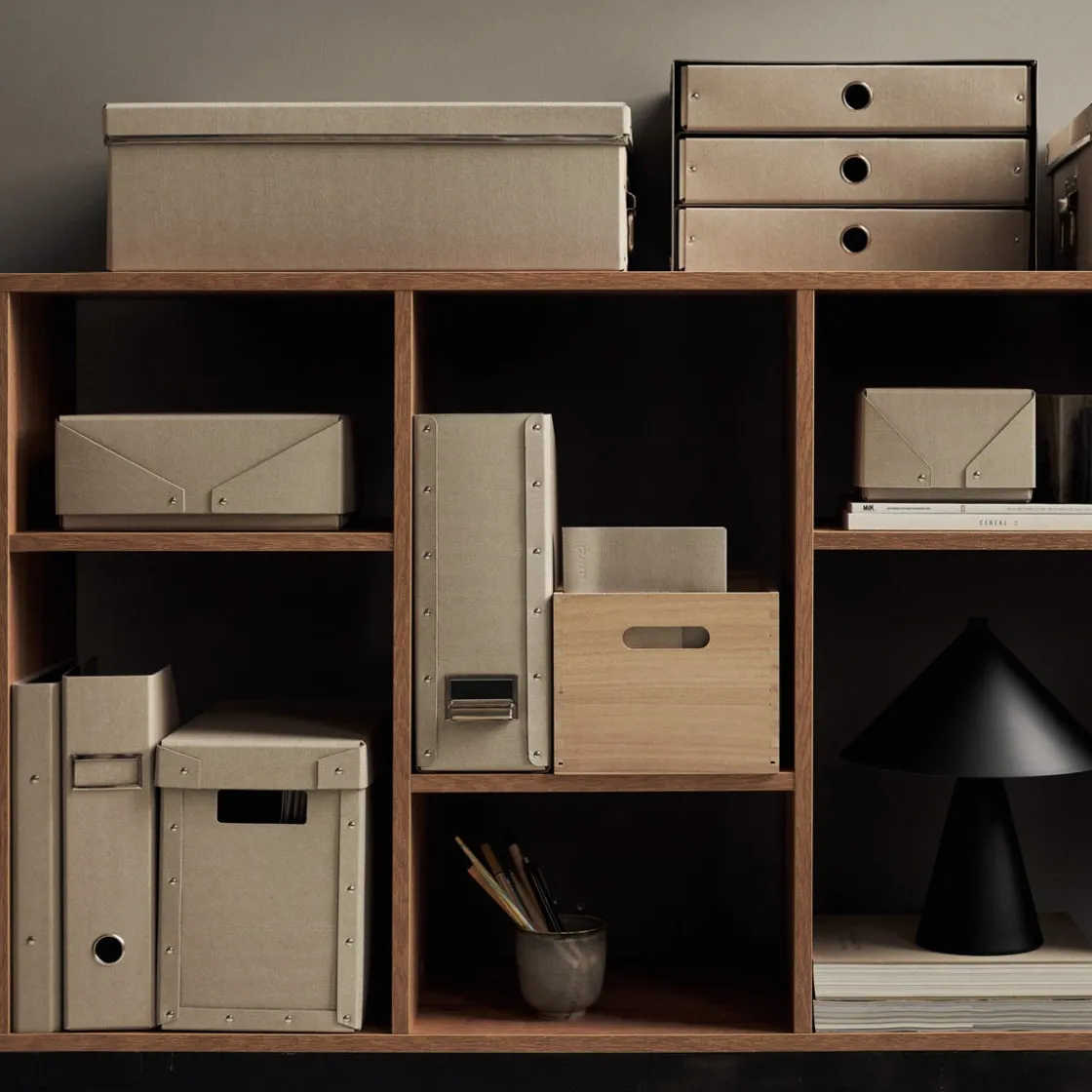 GRANIT Box Arkiv 18x34cm Beige- Skrivbordsförvaring|Boxar