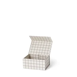 GRANIT Box Ted 12x17,5cm Mönstrad Beige/Mole- Presentinslagning & Diy|Skrivbordsförvaring