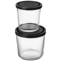 GRANIT Burk Glas Lock 0,4L Hög Svart- Småförvaring|Köksförvaring
