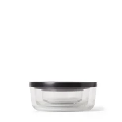 GRANIT Burk Glas Lock 0,8L Låg Svart- Köksförvaring