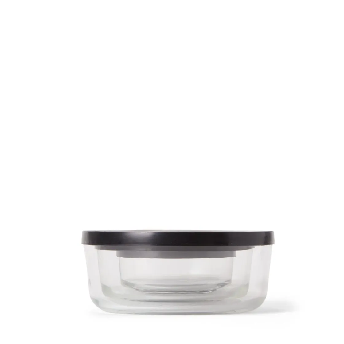 GRANIT Burk Glas Lock 0,8L Låg Svart- Köksförvaring