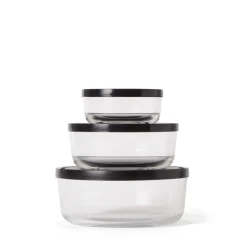 GRANIT Burk Glas Lock 1,45L Låg Svart- Köksförvaring