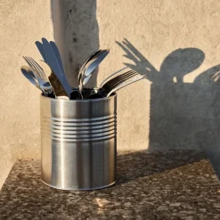 GRANIT Burk Metall 13x11cm Silver- Skrivbordstillbehör|Köksförvaring