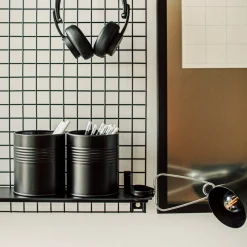 GRANIT Burk Metall 11x9,5cm Svart- Skrivbordstillbehör|Småförvaring