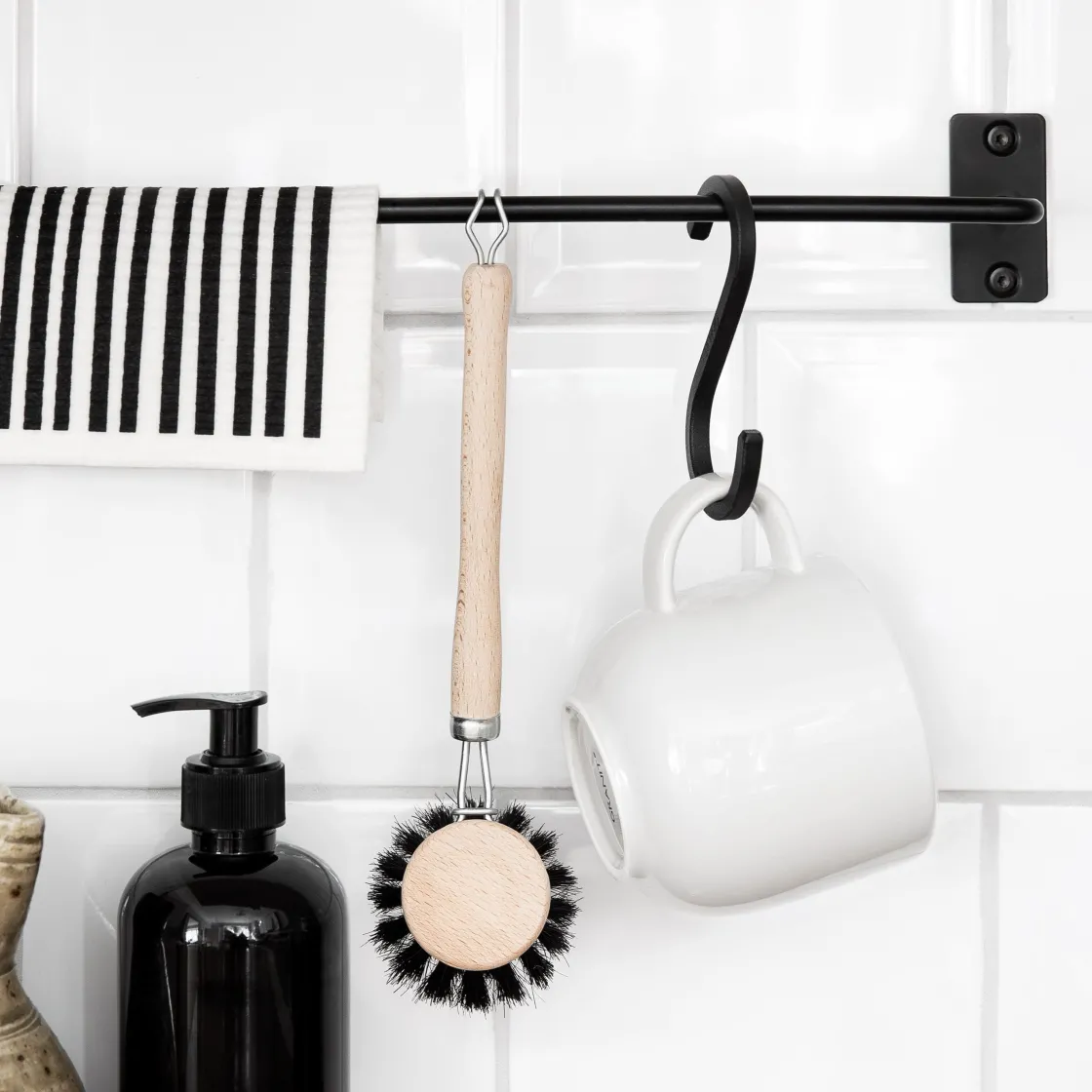 GRANIT Diskborste Trä/Tagel Svart- Städ & Disk