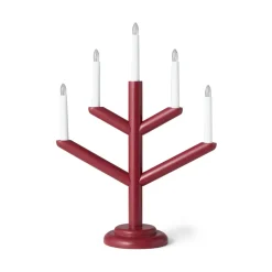 GRANIT Elljusstake Träd 5 Ljus Mörkröd- Lampor|Julbelysning