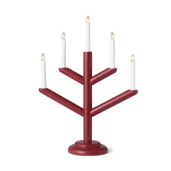 GRANIT Elljusstake Träd 5 Ljus Mörkröd- Lampor|Julbelysning