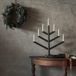 GRANIT Elljusstake Träd 7 Ljus Mörkgrön- Lampor|Julbelysning