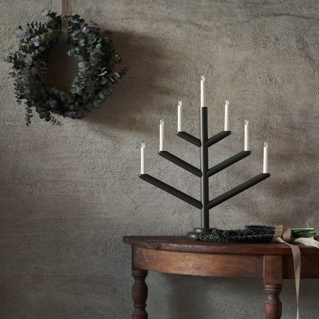 GRANIT Elljusstake Träd 7 Ljus Mörkgrön- Lampor|Julbelysning