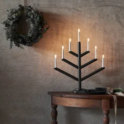 GRANIT Elljusstake Träd 7 Ljus Mörkgrön- Lampor|Julbelysning