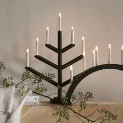 GRANIT Elljusstake Träd 7 Ljus Mörkgrön- Lampor|Julbelysning