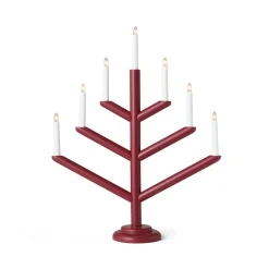 GRANIT Elljusstake Träd 7 Ljus Mörkröd- Lampor|Julbelysning