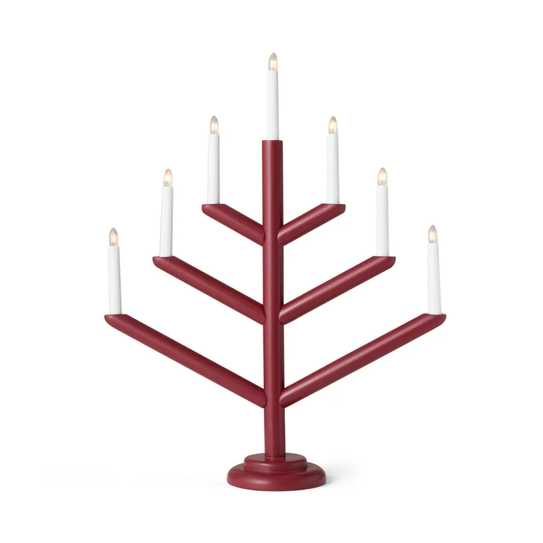 GRANIT Elljusstake Träd 7 Ljus Mörkröd- Lampor|Julbelysning