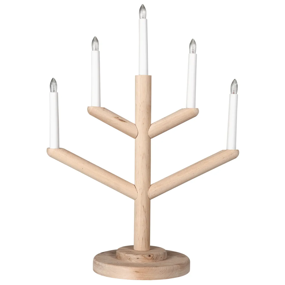 GRANIT Elljusstake Träd 5 Ljus Trä- Lampor|Julbelysning