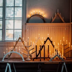 GRANIT Elljusstake Träd 5 Ljus Trä- Lampor|Julbelysning