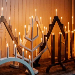 GRANIT Elljusstake Träd 5 Ljus Trä- Lampor|Julbelysning