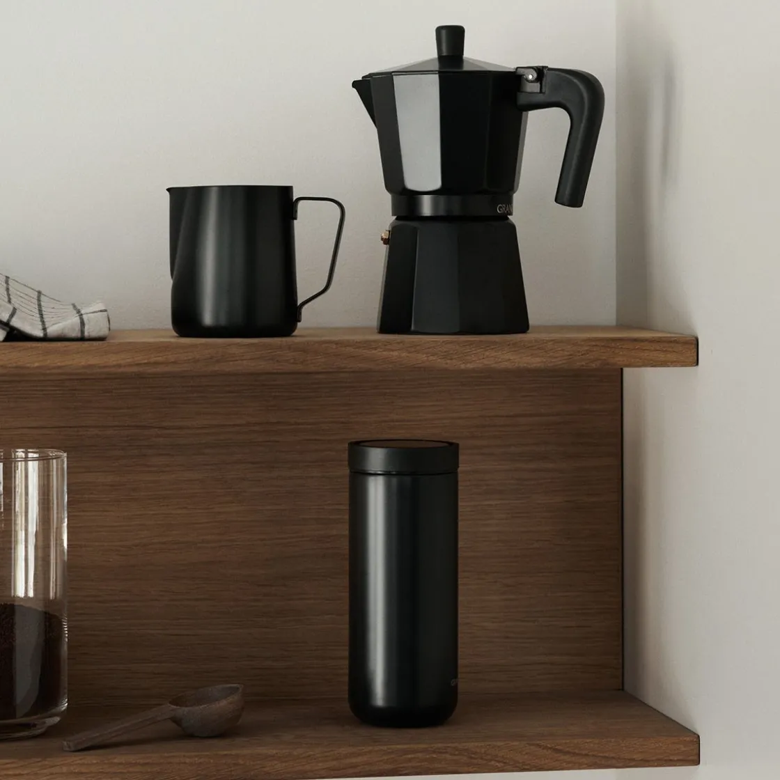 GRANIT Espressobryggare 6 Koppar Svart- Köksredskap