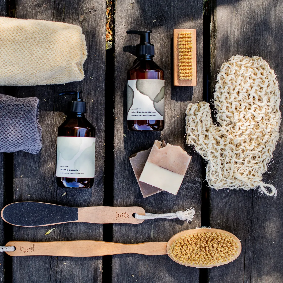 GRANIT Fotfil Trä- Badrumstillbehör