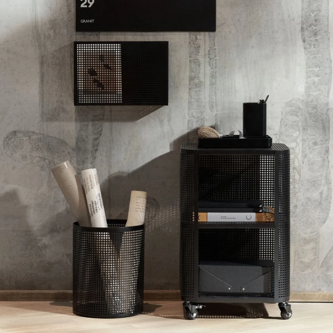 GRANIT Förvaringsmöbel Mono Mesh 36x57cm Svart- Sovrumsmöbler & Tillbehör|Skrivbordsförvaring