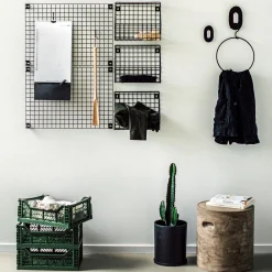 GRANIT Förvaringstavla Rutnät 42x60cm Svart- Förvaringstavlor Med Tillbehör|Häng- & Väggförvaring