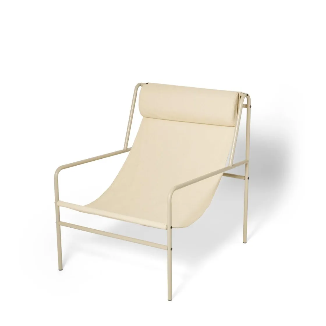 GRANIT Fåtölj Metall Kanvas Beige- Möbler