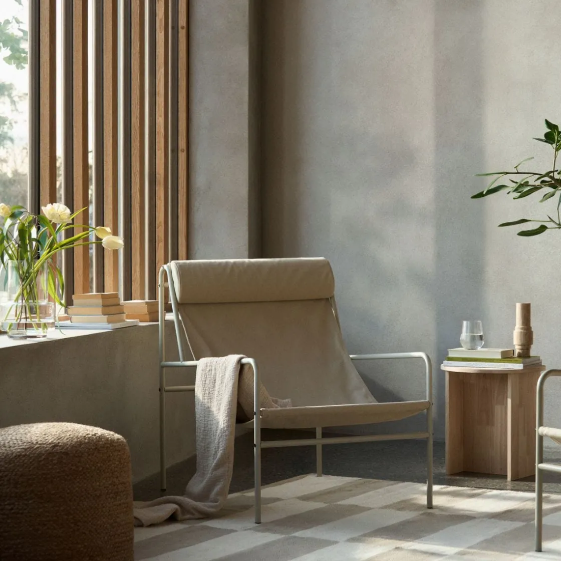 GRANIT Fåtölj Metall Kanvas Beige- Möbler