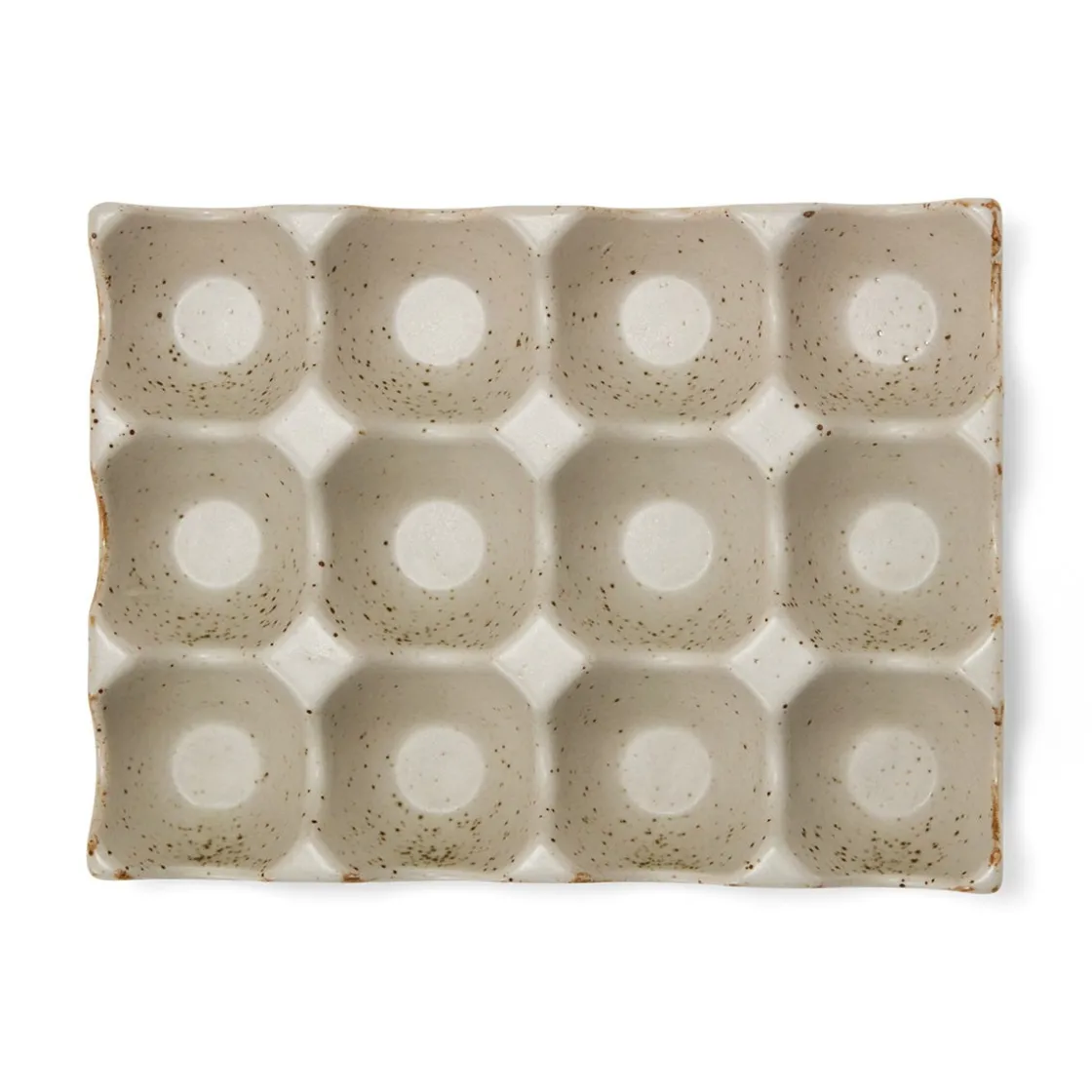 GRANIT Äggställ 12 ägg Porslin Beige- Köksförvaring