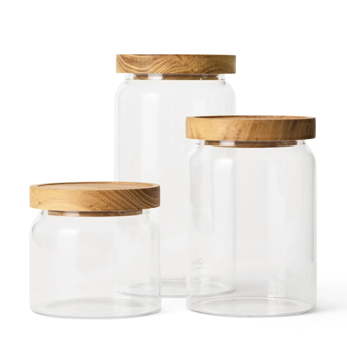 GRANIT Glasburk 10x19,7cm Akacialock- Småförvaring|Köksförvaring