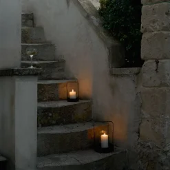 GRANIT Glaslykta Liten Svart- Utebelysning|Ljusstakar