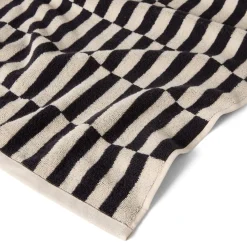 GRANIT Handduk Avon 100x150cm Bomullsfrotté Svart/Beige- Handdukar & Badlakan