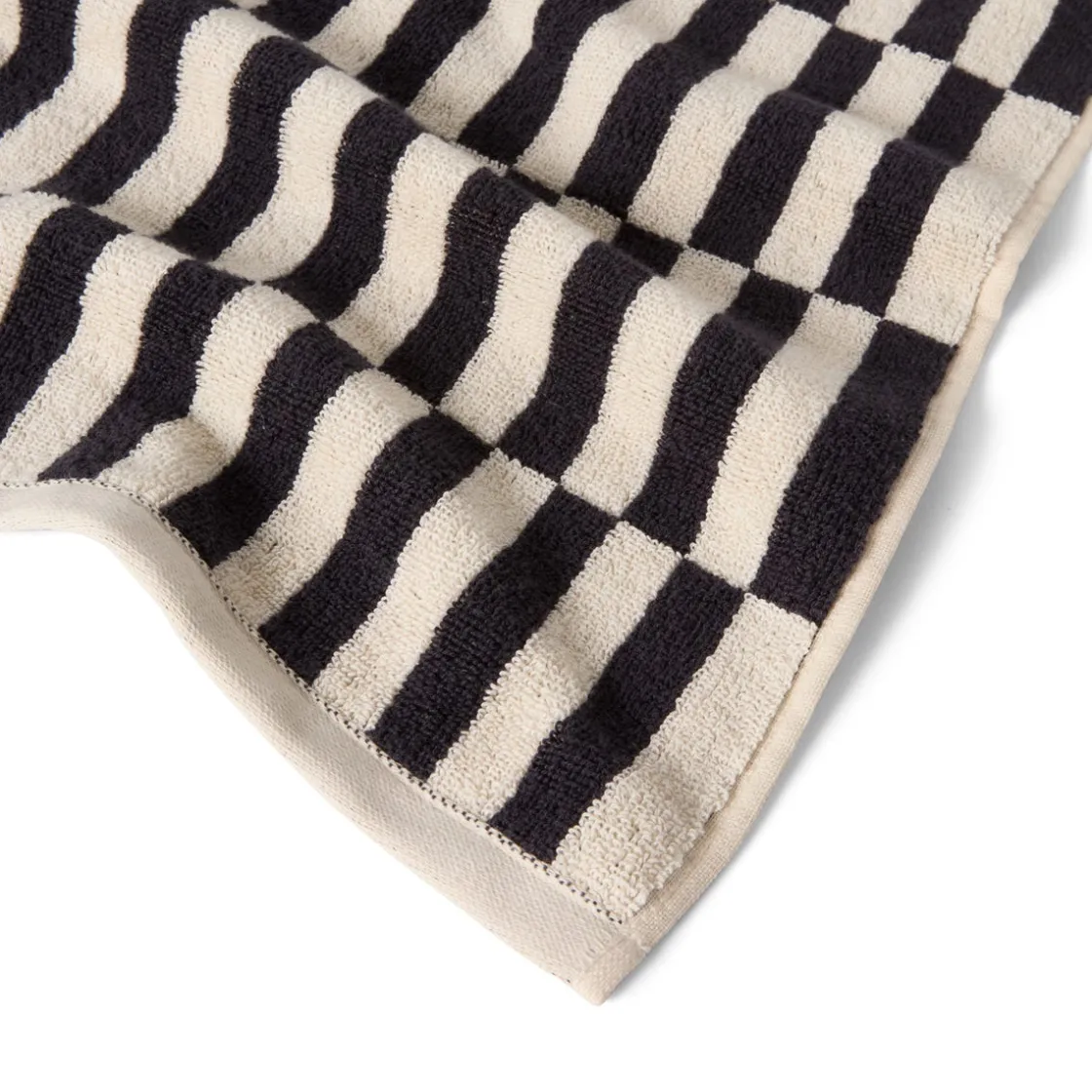 GRANIT Handduk Avon 50x70cm Bomullsfrotté Svart/Beige- Handdukar & Badlakan