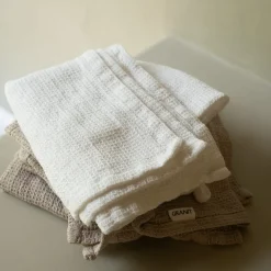 GRANIT Handduk Våffla 50x70cm Bomull Bambu Vit- Handdukar & Badlakan