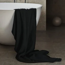 GRANIT Handduk Våffla 100x150cm Bomull Bambu Svart- Handdukar & Badlakan