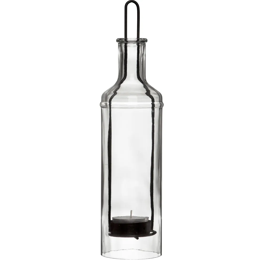 GRANIT Hänglykta Flaska 6,5x22,5cm Svart- Utebelysning|Ljusstakar