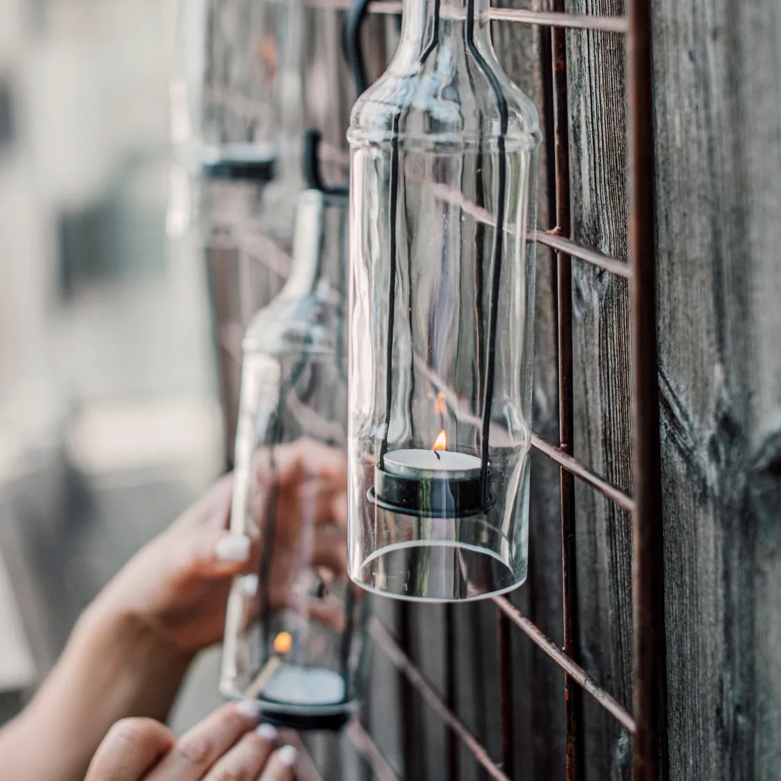 GRANIT Hänglykta Flaska 6,5x22,5cm Svart- Utebelysning|Ljusstakar