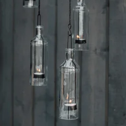 GRANIT Hänglykta Flaska 6,5x22,5cm Svart- Utebelysning|Ljusstakar