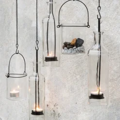 GRANIT Hänglykta Flaska 6,5x22,5cm Svart- Utebelysning|Ljusstakar