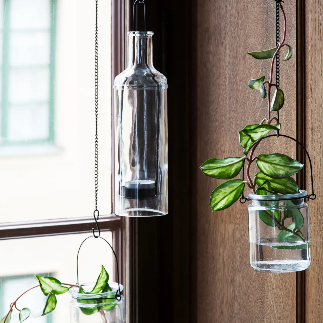 GRANIT Hänglykta Flaska 6,5x22,5cm Svart- Utebelysning|Ljusstakar