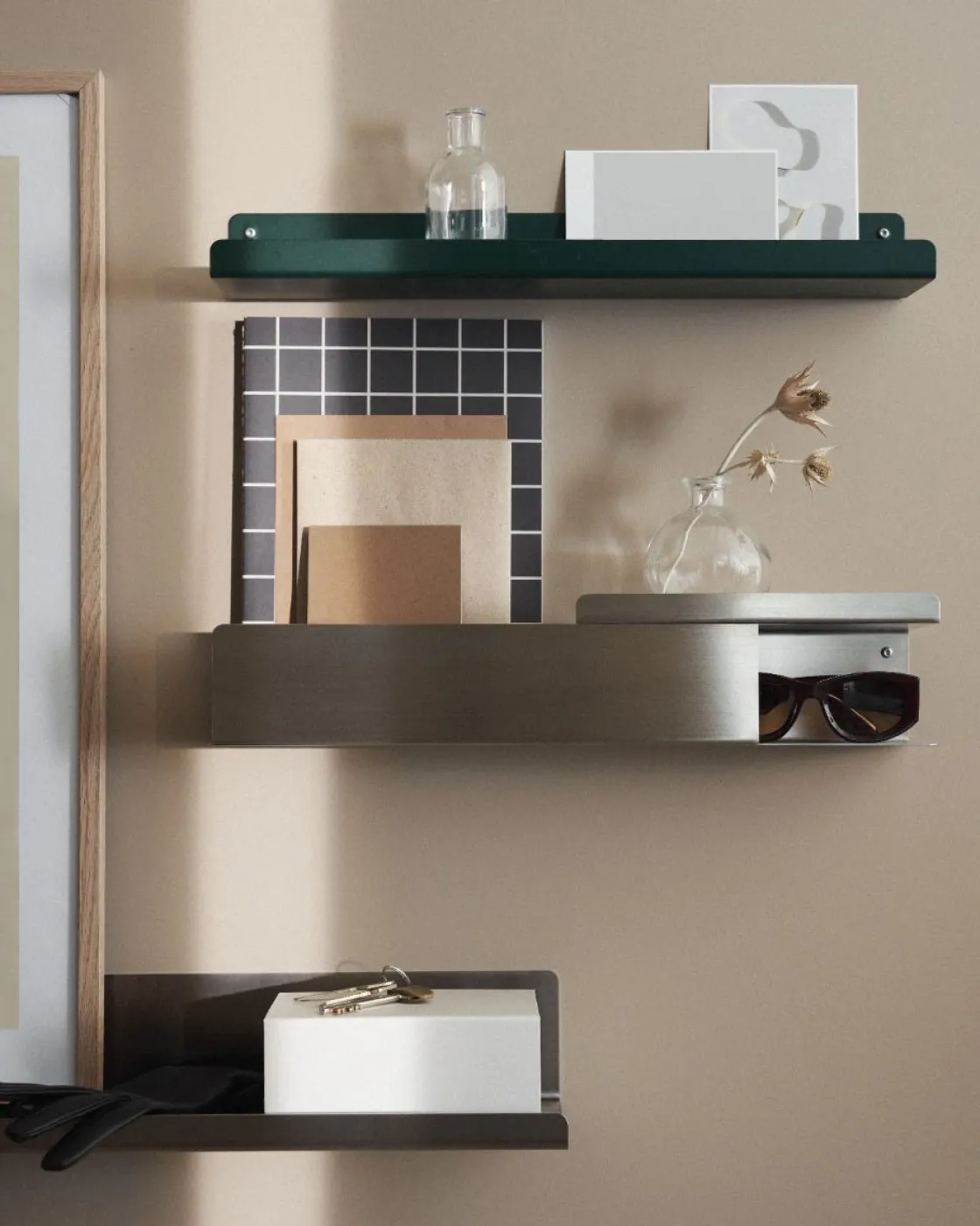 GRANIT Hylla Neo Multifunktion 48x12cm Rostfritt Stål- Häng- & Väggförvaring